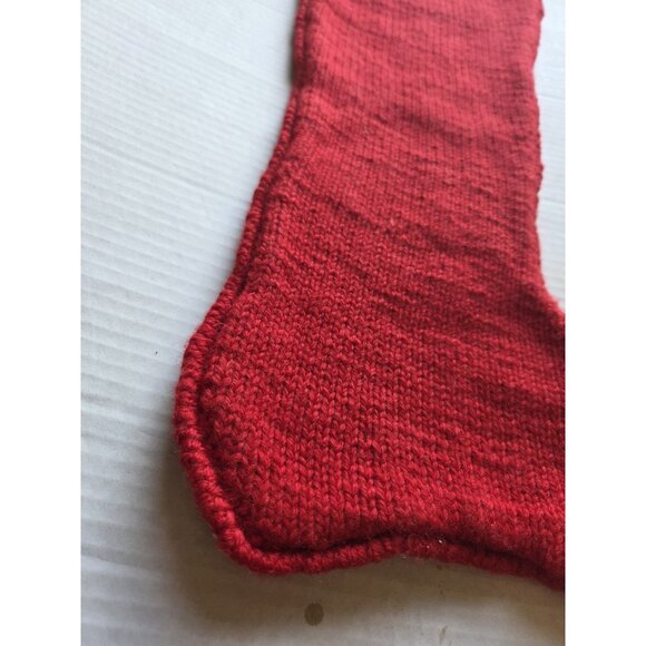 Berek Red Wool Christmas Stocking Hand Knit Tree 20" - Picture 7 of 8